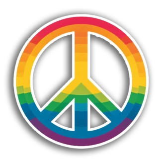 Rainbow Peace Symbol Sticker