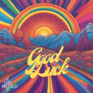 Good Luck E-card - Psychedelic Sun Road Design - AI Digital Art